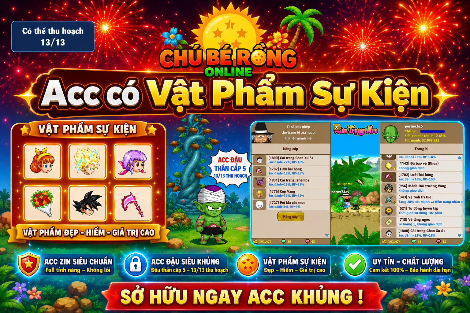 Acc Có Vật Phẩm Sự Kiện